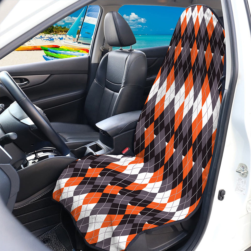 Halloween Themed Argyle Pattern Print Waterproof Car Seat Cover