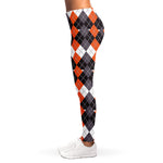 Halloween Themed Argyle Pattern Print Women's Leggings