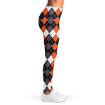 Halloween Themed Argyle Pattern Print Women's Leggings