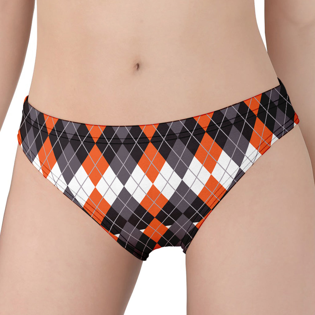 Halloween Themed Argyle Pattern Print Women's Panties