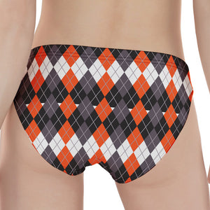 Halloween Themed Argyle Pattern Print Women's Panties