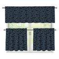 Halloween Vampire Bat Pattern Print 3 Piece Kitchen Curtains