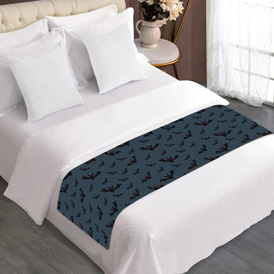 Halloween Vampire Bat Pattern Print Bed Runner