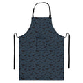 Halloween Vampire Bat Pattern Print Bib Apron With Pocket