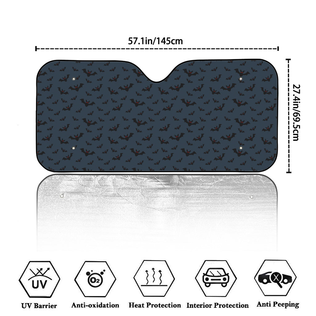 Halloween Vampire Bat Pattern Print Car Windshield Sun Shade