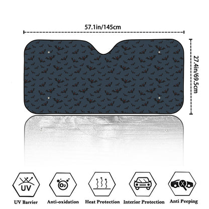 Halloween Vampire Bat Pattern Print Car Windshield Sun Shade