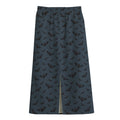 Halloween Vampire Bat Pattern Print Cotton Front Slit Maxi Skirt