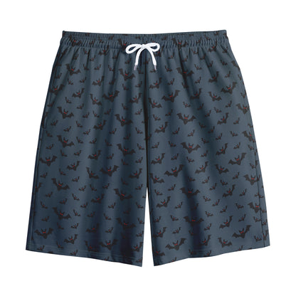 Halloween Vampire Bat Pattern Print Cotton Shorts