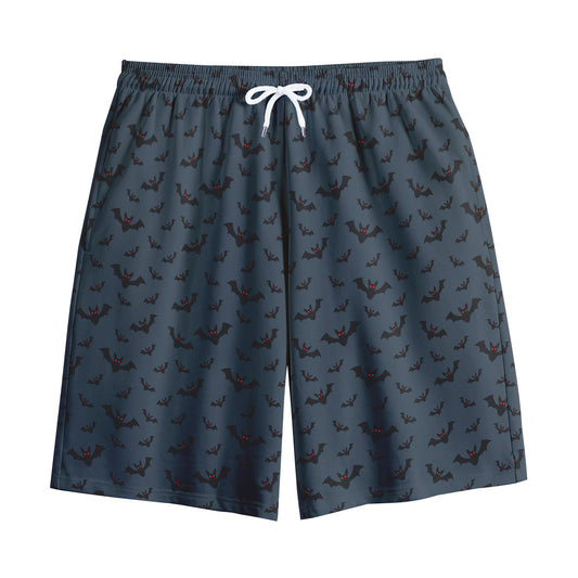 Halloween Vampire Bat Pattern Print Cotton Shorts