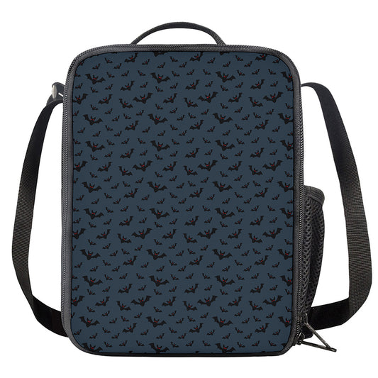 Halloween Vampire Bat Pattern Print Crossbody Lunch Bag