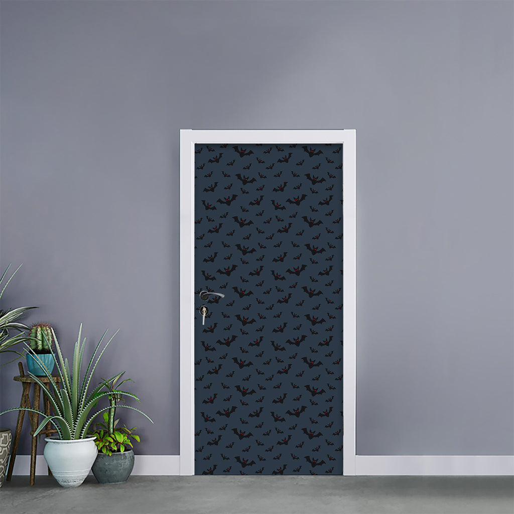 Halloween Vampire Bat Pattern Print Door Sticker