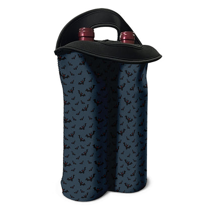 Halloween Vampire Bat Pattern Print Double Neoprene Wine Tote