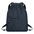 Halloween Vampire Bat Pattern Print Drawstring Backpack