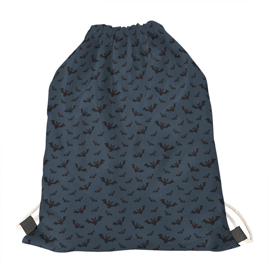 Halloween Vampire Bat Pattern Print Drawstring Bag