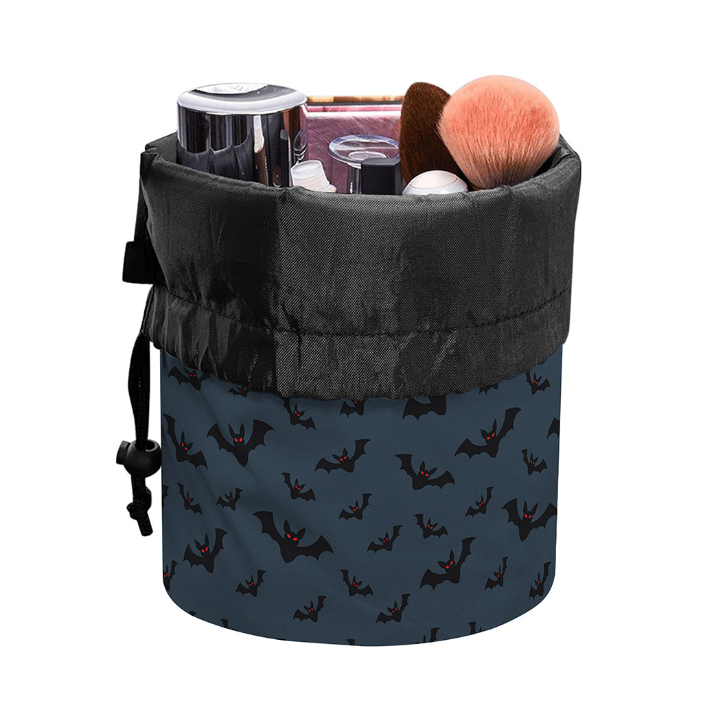 Halloween Vampire Bat Pattern Print Drawstring Makeup Bag