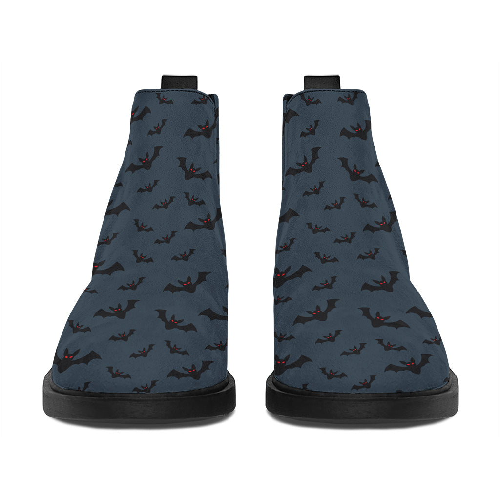 Halloween Vampire Bat Pattern Print Flat Ankle Boots