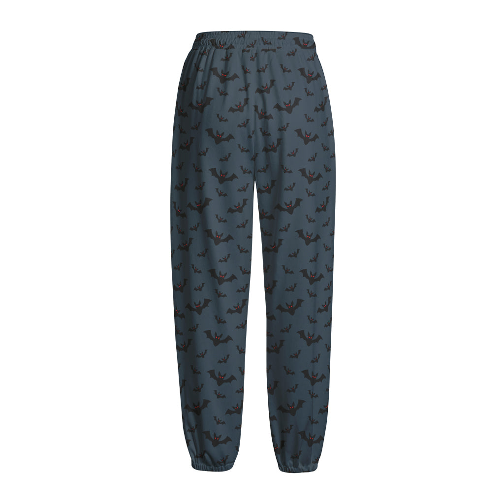 Halloween Vampire Bat Pattern Print Fleece Lined Knit Pants