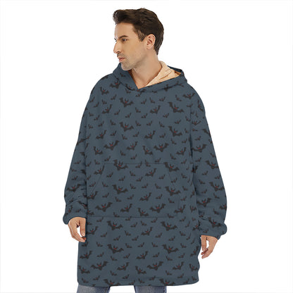 Halloween Vampire Bat Pattern Print Hoodie Blanket