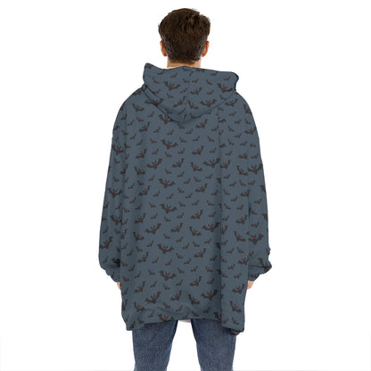 Halloween Vampire Bat Pattern Print Hoodie Blanket