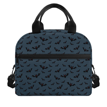 Halloween Vampire Bat Pattern Print Insulated Lunch Bag