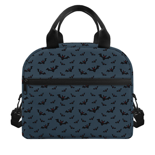 Halloween Vampire Bat Pattern Print Insulated Lunch Bag