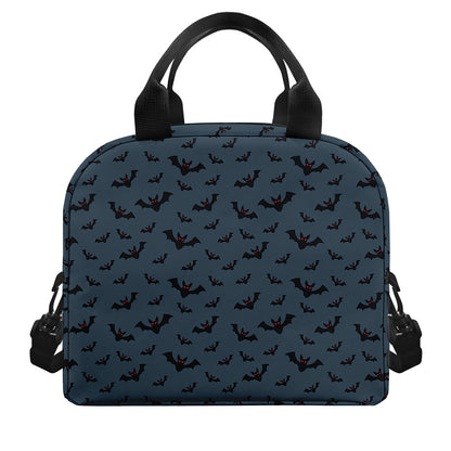 Halloween Vampire Bat Pattern Print Insulated Lunch Bag