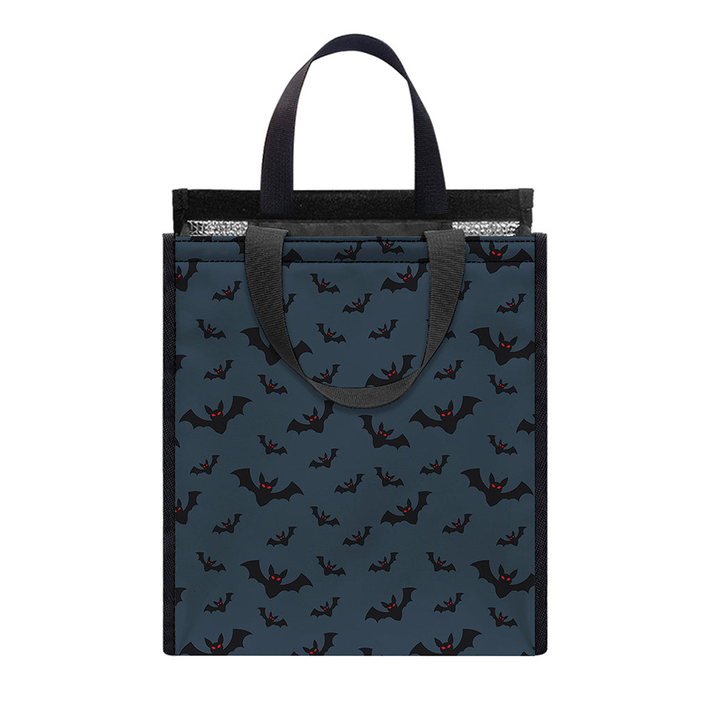 Halloween Vampire Bat Pattern Print Insulated Lunch Tote