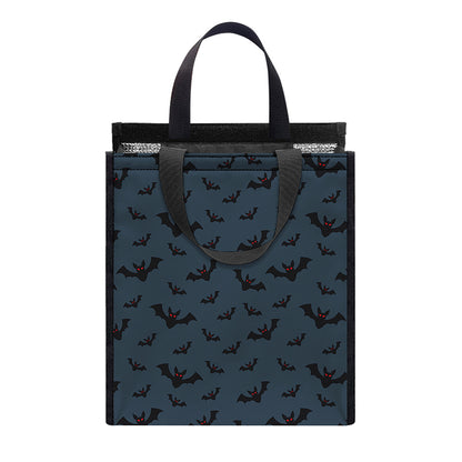 Halloween Vampire Bat Pattern Print Insulated Lunch Tote