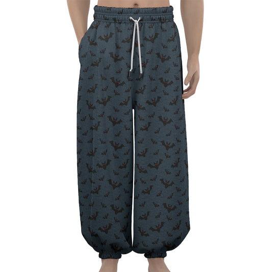 Halloween Vampire Bat Pattern Print Lantern Pants