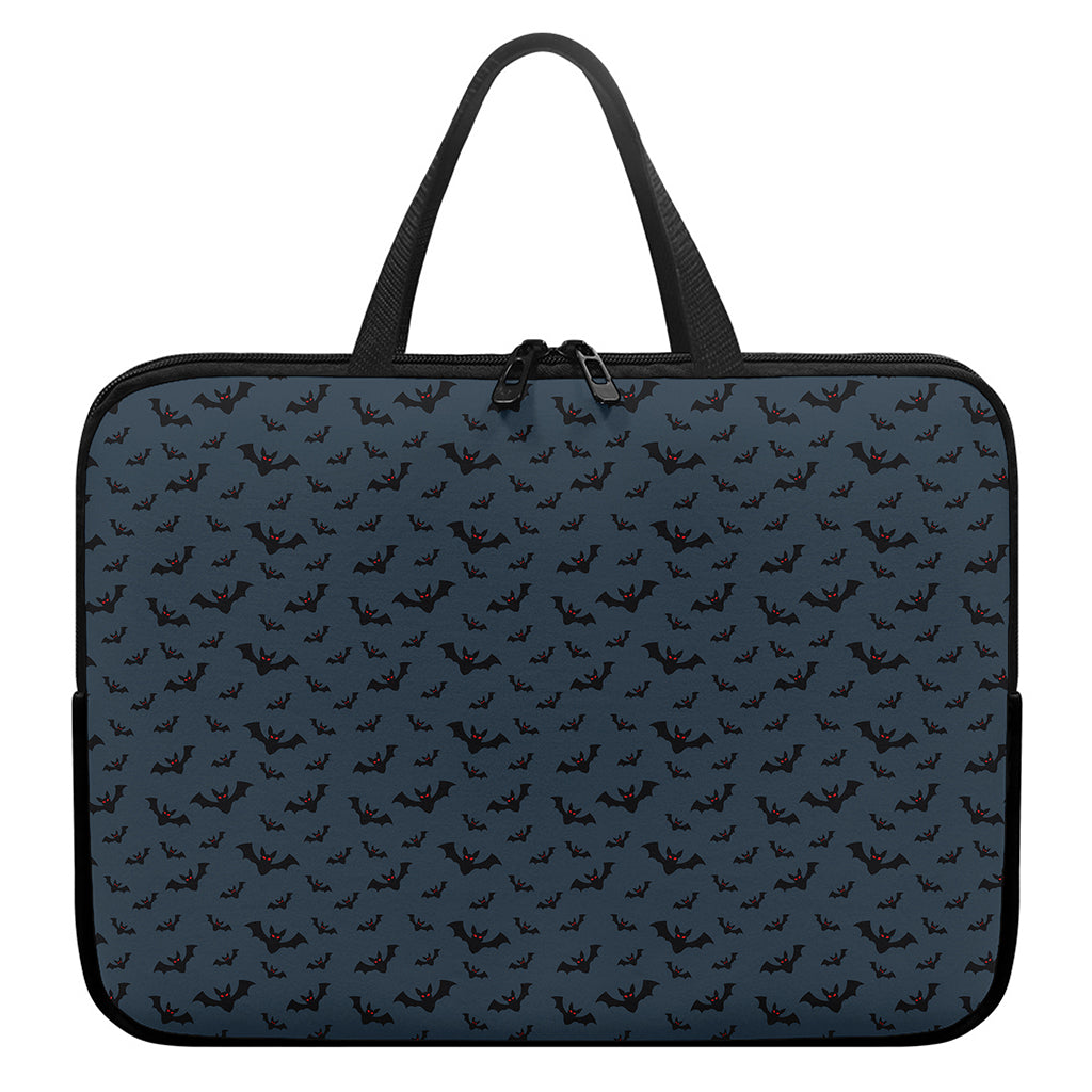Halloween Vampire Bat Pattern Print Laptop Sleeve With Handle