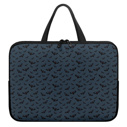 Halloween Vampire Bat Pattern Print Laptop Sleeve With Handle