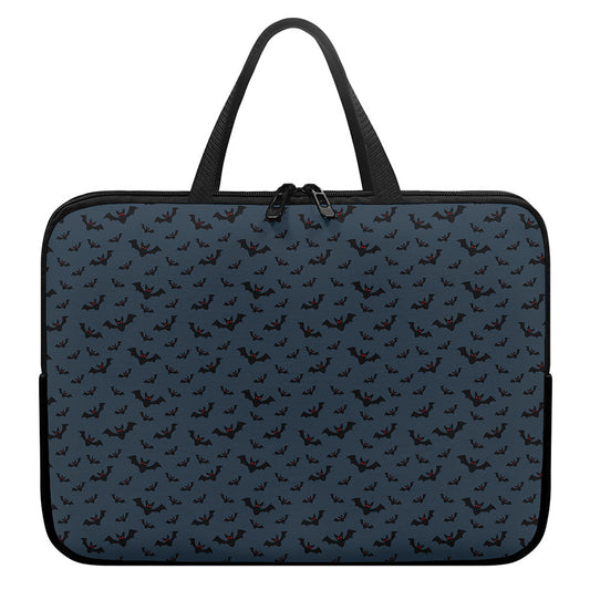 Halloween Vampire Bat Pattern Print Laptop Sleeve With Handle