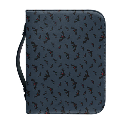 Halloween Vampire Bat Pattern Print Leather Bible Cover