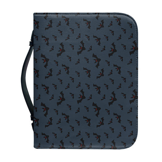 Halloween Vampire Bat Pattern Print Leather Bible Cover