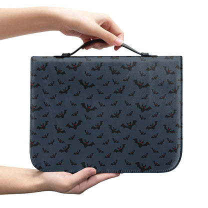 Halloween Vampire Bat Pattern Print Leather Bible Cover