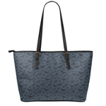 Halloween Vampire Bat Pattern Print Leather Tote Bag