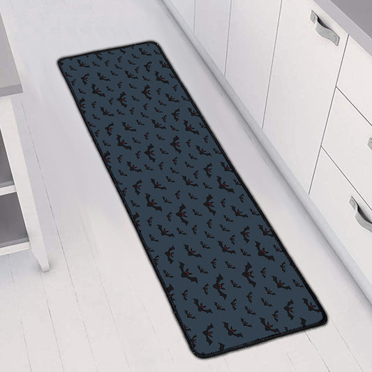 Halloween Vampire Bat Pattern Print Long Kitchen Mat
