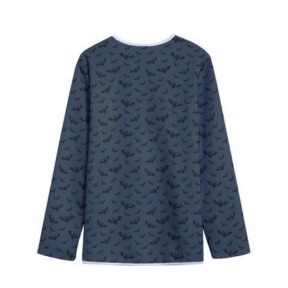 Halloween Vampire Bat Pattern Print Long Sleeve Short Coat