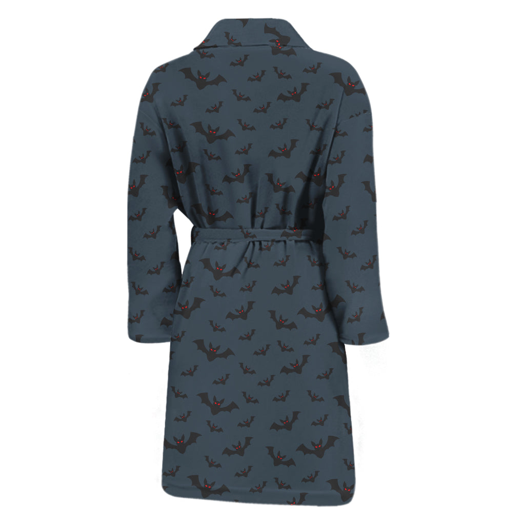 Halloween Vampire Bat Pattern Print Men's Bathrobe