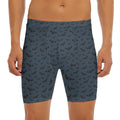 Halloween Vampire Bat Pattern Print Men's Long Boxer Briefs