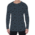 Halloween Vampire Bat Pattern Print Men's Long Sleeve T-Shirt