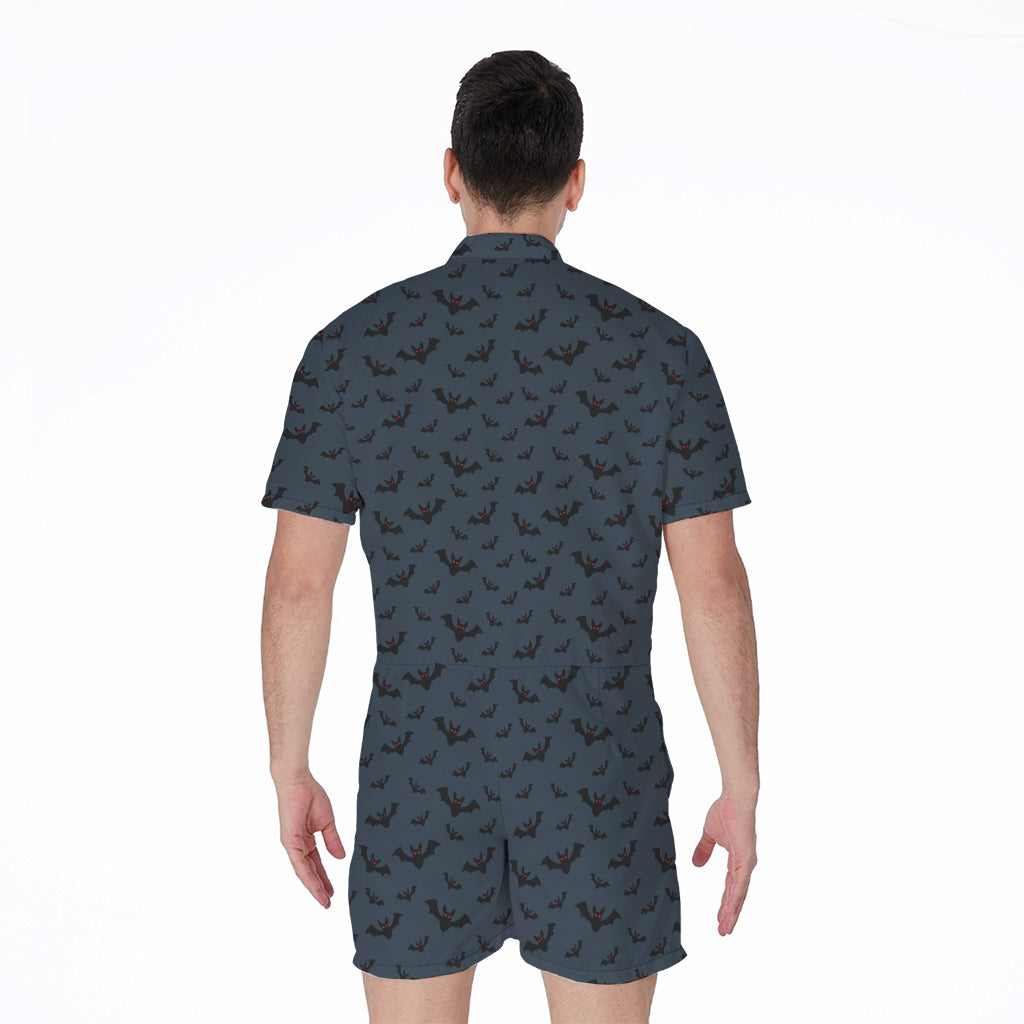 Halloween Vampire Bat Pattern Print Men's Rompers