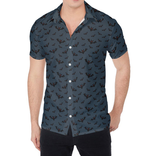 Halloween Vampire Bat Pattern Print Men's Shirt