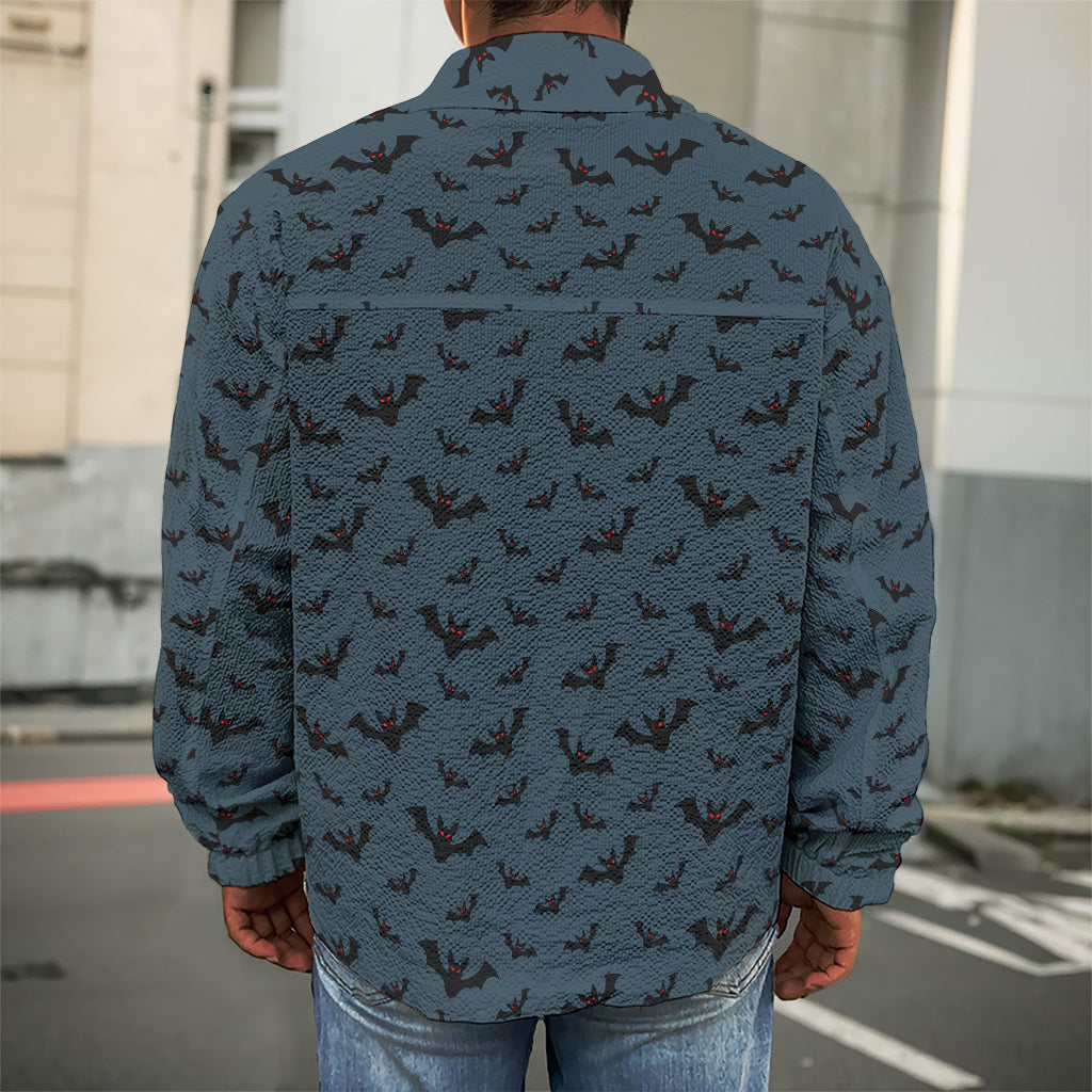 Halloween Vampire Bat Pattern Print Men's Shirt Jacket
