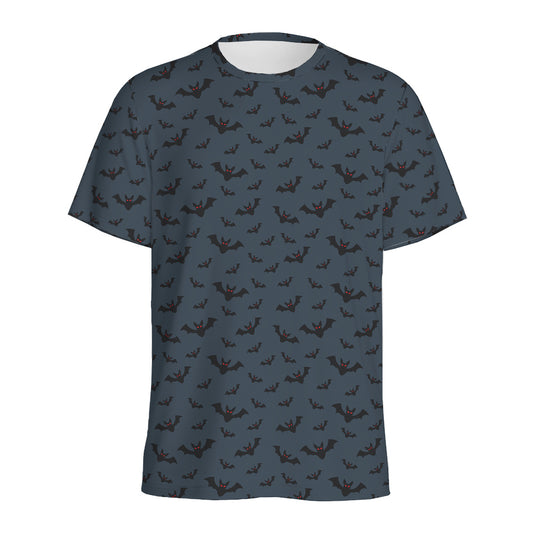 Halloween Vampire Bat Pattern Print Men's Sports T-Shirt