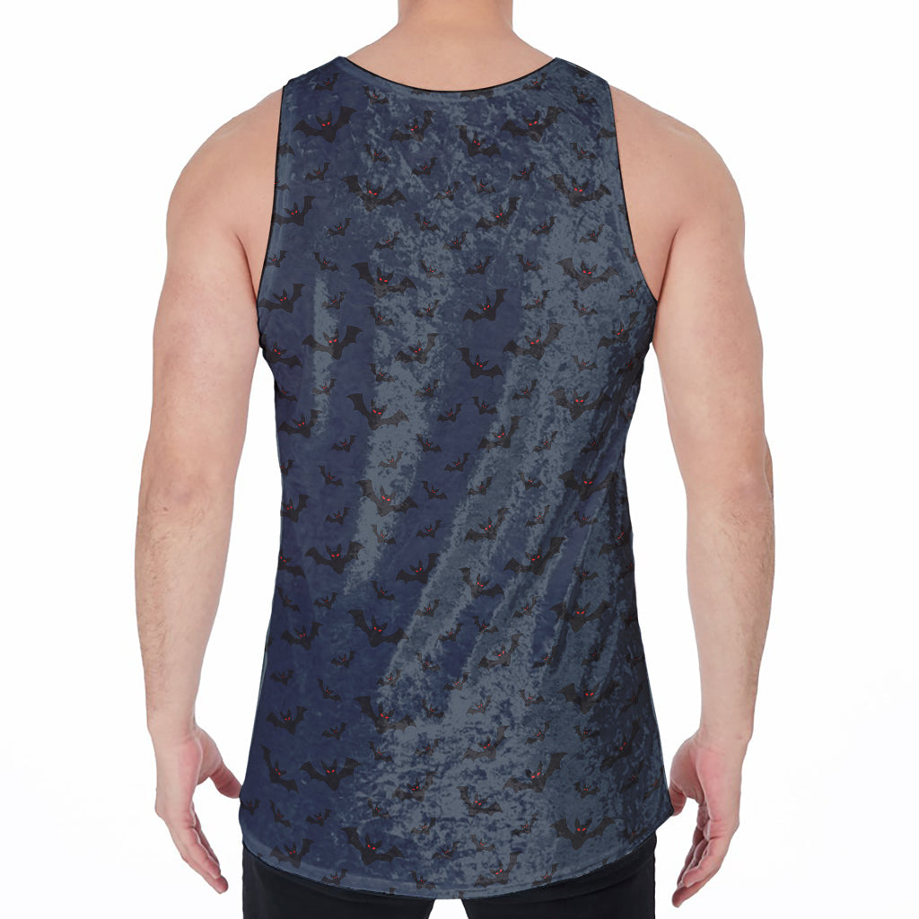 Halloween Vampire Bat Pattern Print Men's Velvet Tank Top