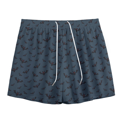 Halloween Vampire Bat Pattern Print Mesh Shorts
