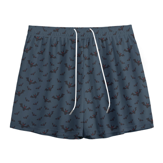 Halloween Vampire Bat Pattern Print Mesh Shorts