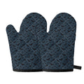 Halloween Vampire Bat Pattern Print Oven Mitts