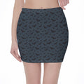Halloween Vampire Bat Pattern Print Pencil Mini Skirt